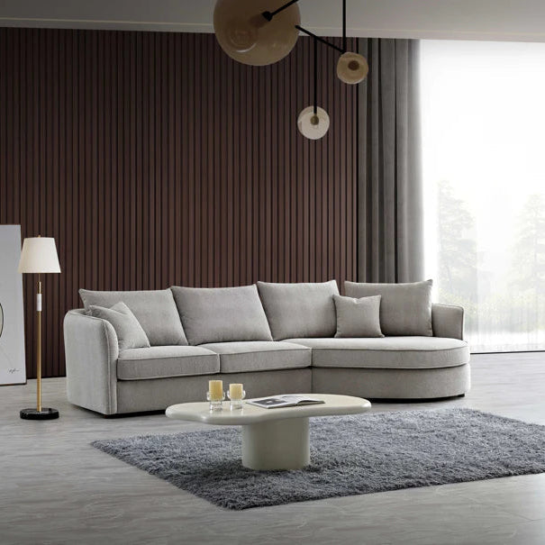 Aluxo Melby Pebble Taupe Boucle Corner Chaise Sofa | 4 Seater